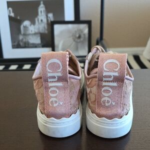 CHLOÉ Lauren Lace Lowtop Sneakers, Size 8